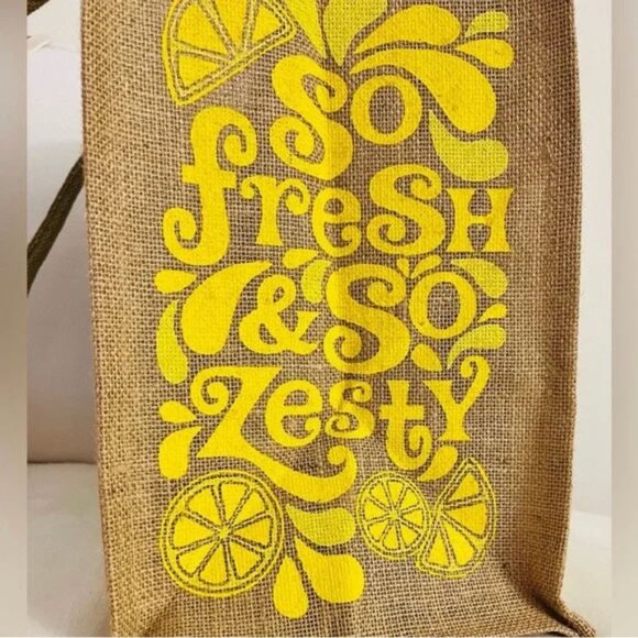 NEW Trader Joe’s Citrus Jute Bag - Lemon and Lime Design 13 x 8 x 17 inches - Picture 5 of 10